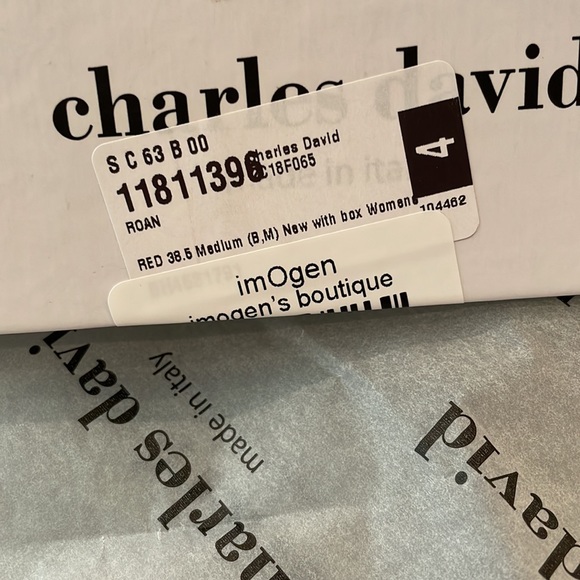 NWT Charles David red suede leather square toe buckle chunky heel platform 7/7.5 - Picture 8 of 11